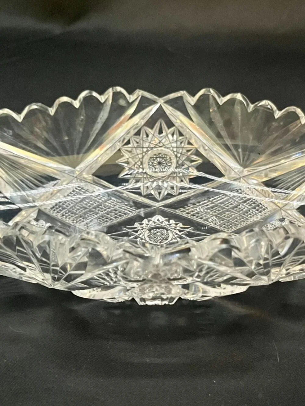 Antique American Brilliant Period Cut Crystal Celery, Relish, Or Candy Dish